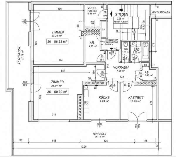 Dachgeschosswohnung in 1100 Wien 7